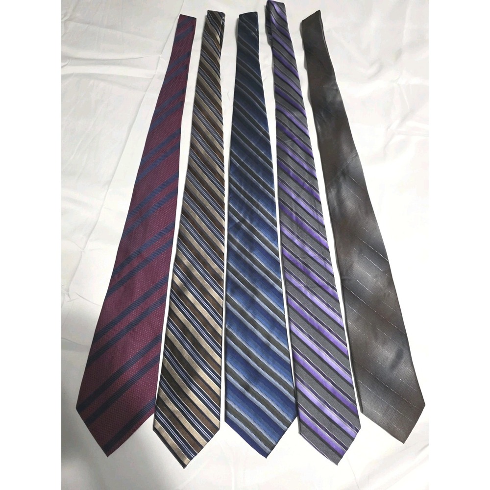 Lot of 5 Men's Designer Random Variety Multicolor Striped Ties